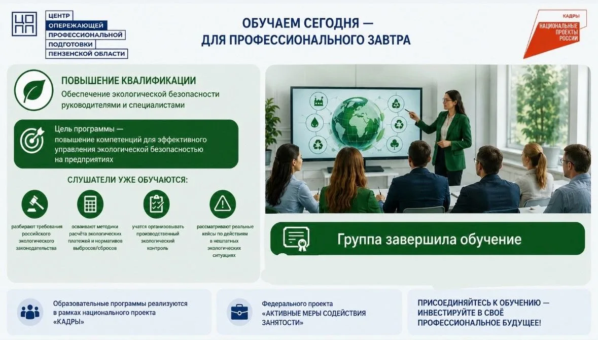 13 июля 2026 года завершилось обучение по программе повышения квалификации «Обеспечение экологическо