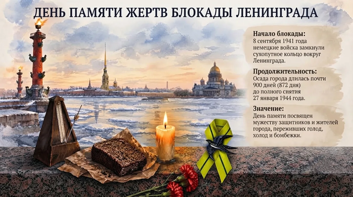 🕊 День памяти жертв блокады Ленинграда.