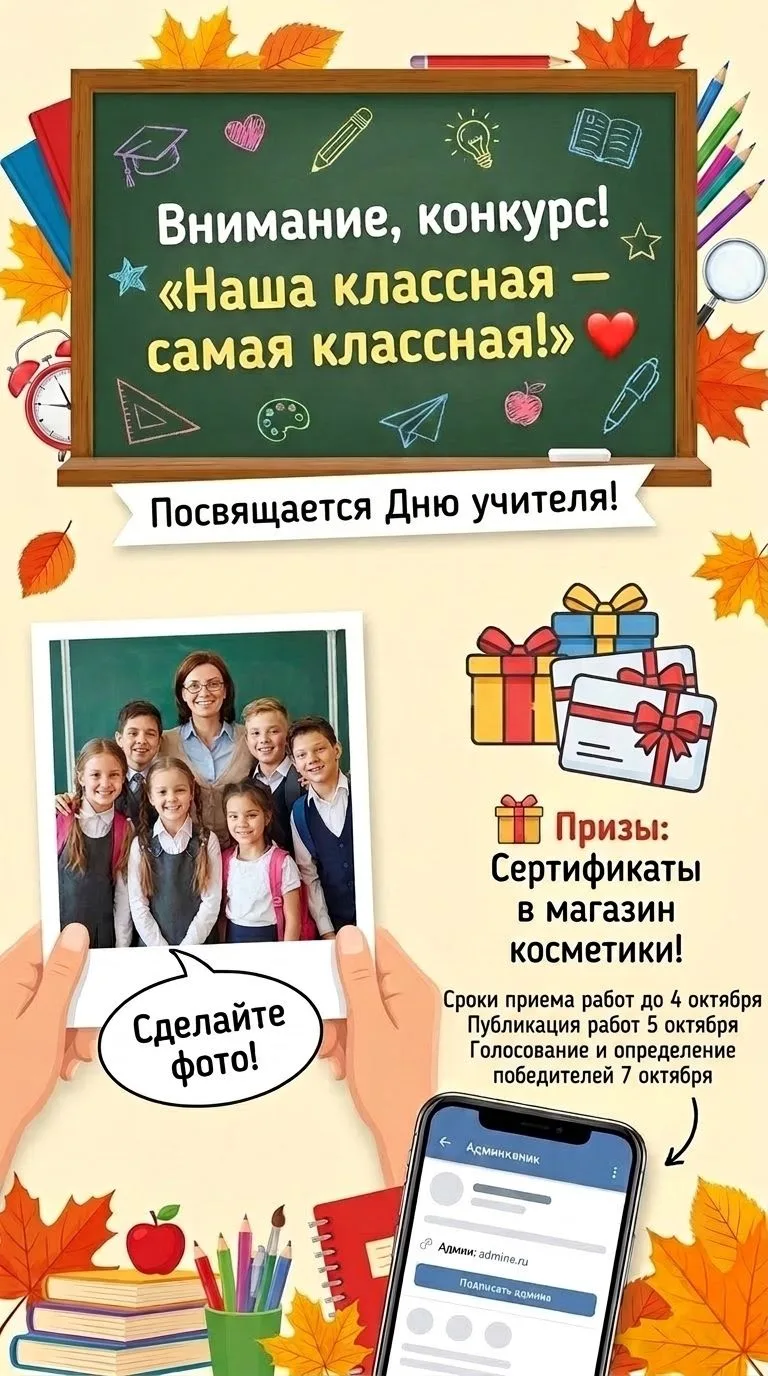📸 Внимание, конкурс! «Наша классная — самая классная!» ❤️