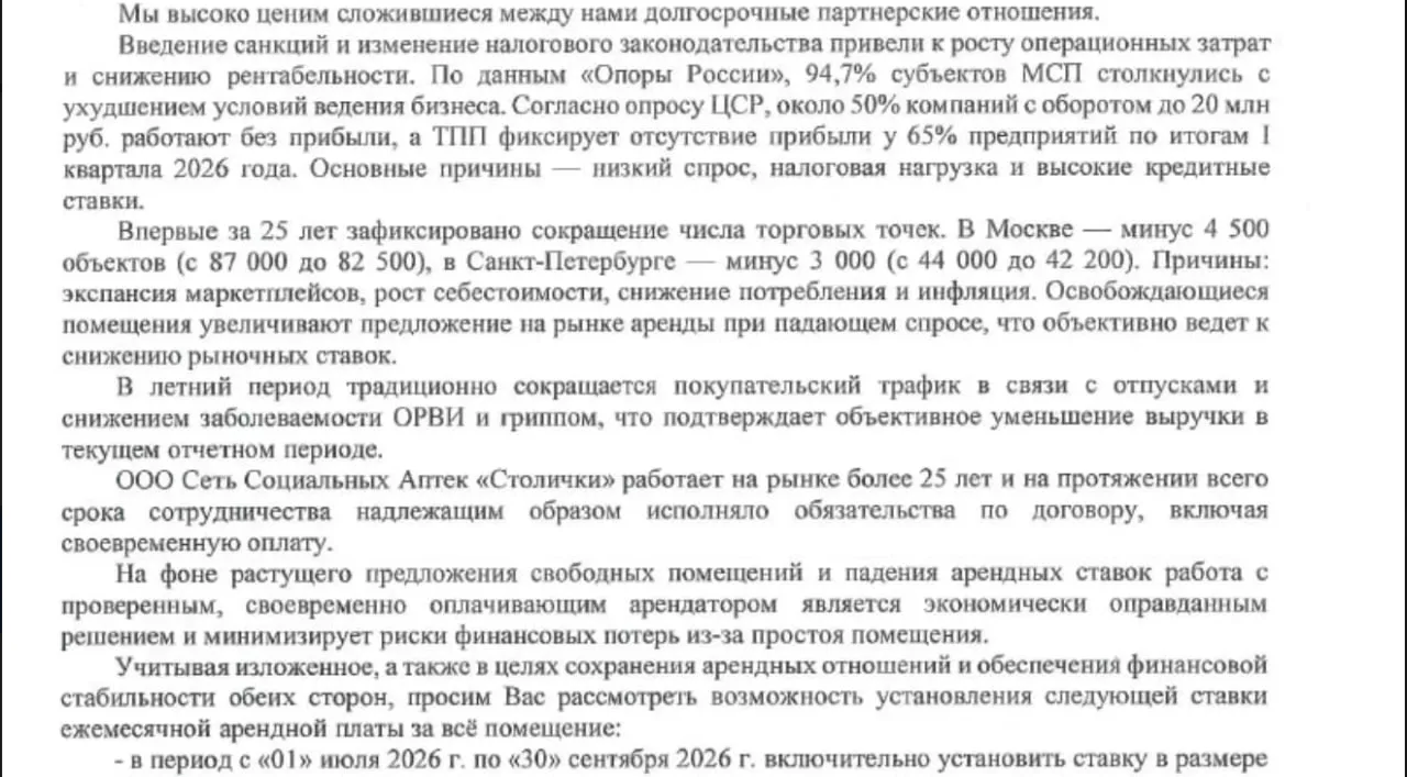 Арендаторы просят скидки регулярно