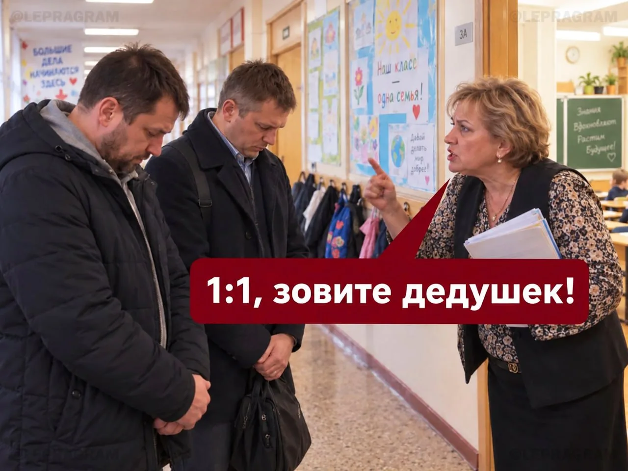 👊 Мем дня: Два отца подрались в школе, куда их вызвали из-за драки их детей
