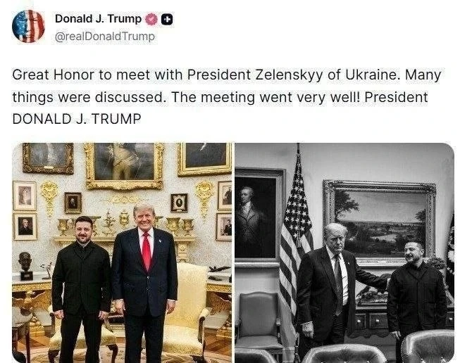 🇺🇸 🇺🇦 В сети обращают внимание, что одну фотографию со встречи с Зеленским Трамп в ...