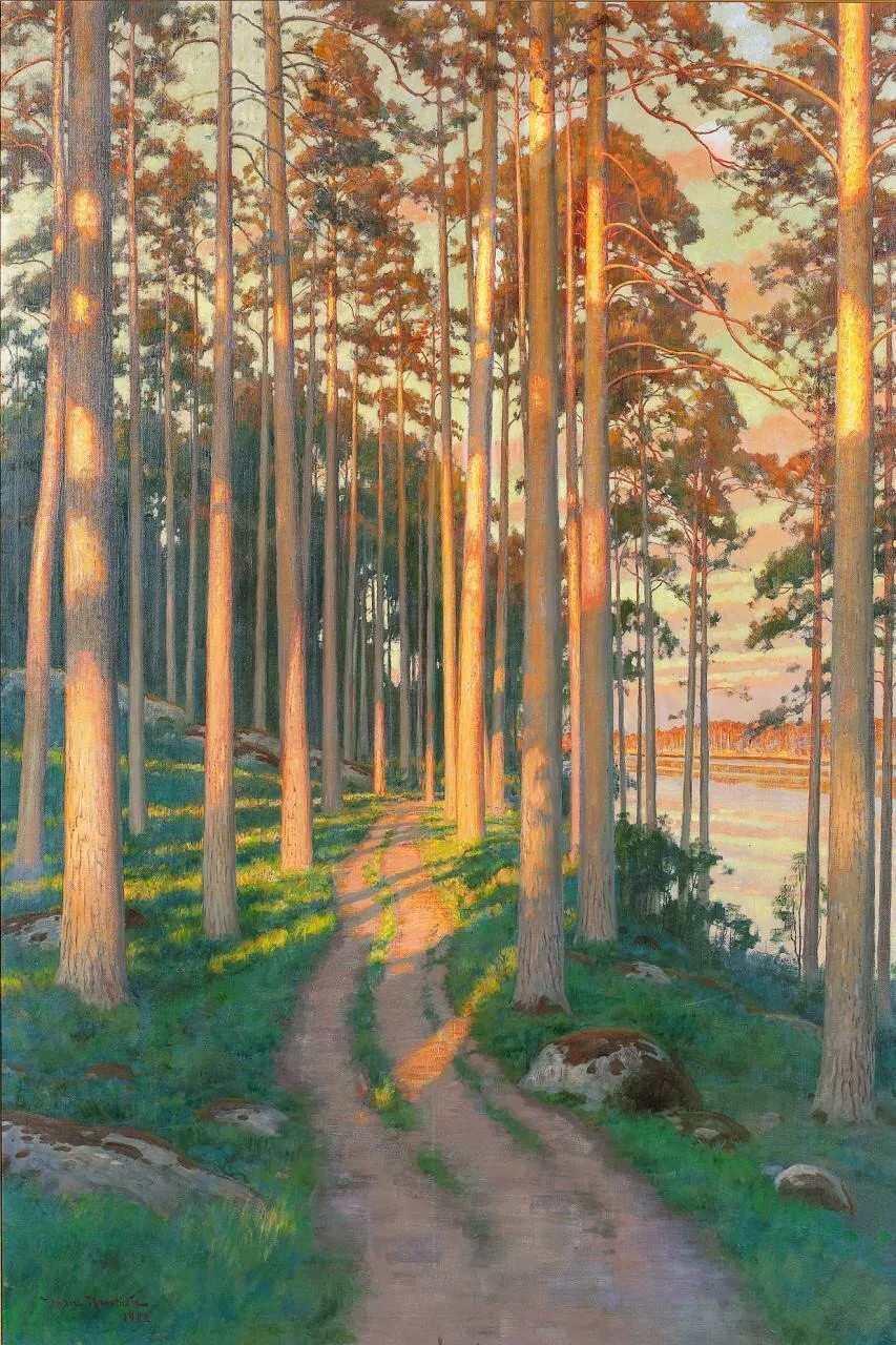 "Лесная тропа в солнечных лучах", 1922 г.