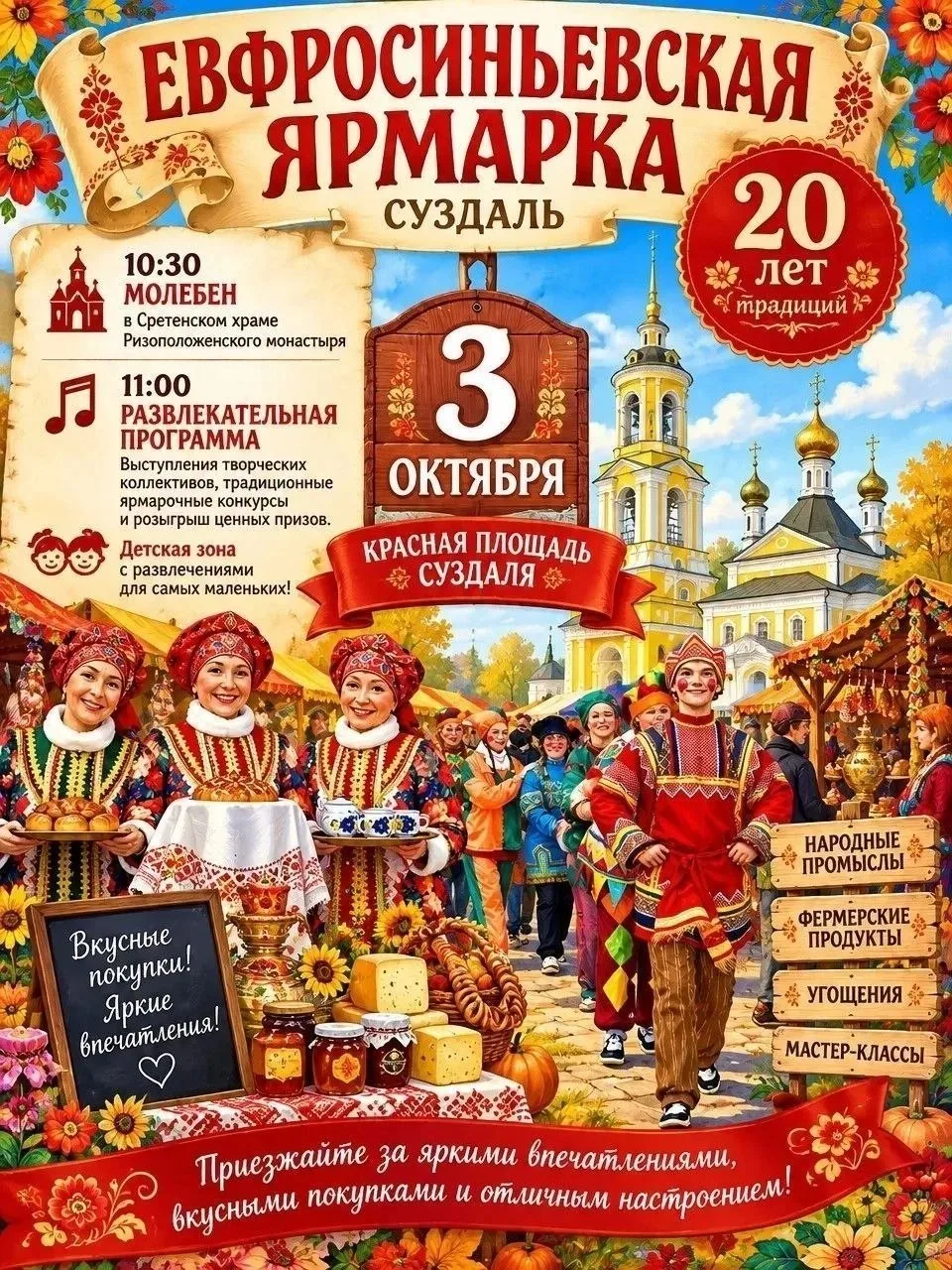 20-я Евфросиньевская ярмарка пройдёт в Суздале