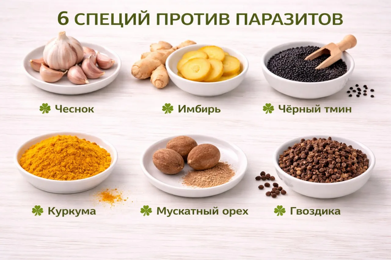 6 специй против паразитов   Чтобы защитить себя от патогенных организмов: глистов, молочницы и бакте