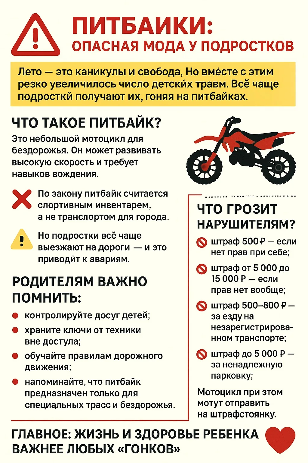 ПАМЯТКА НЕСОВЕРШЕННОЛЕТНИМ И ИХ РОДИТЕЛЯМ О ВОЖДЕНИИ МОПЕДОВ, ВЕЛОСИПЕДОВ, МОТОЦИКЛОВ, ...