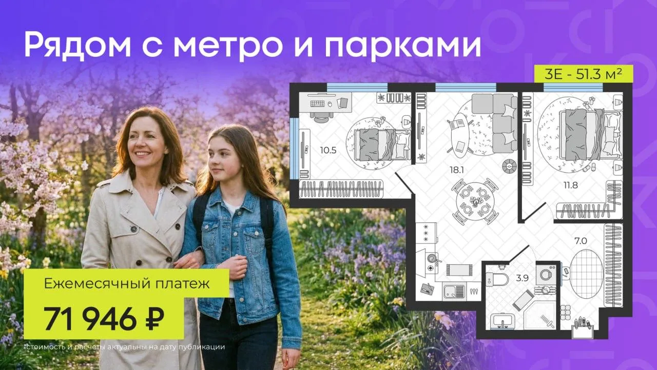 🥳 71 тыс ₽ / мес за евротрешку на «Братиславской»  Правильно подобранная программа позволит платить 