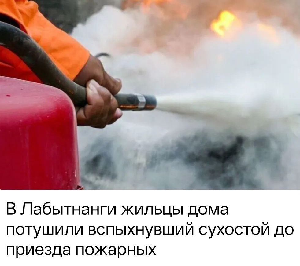 В Лабытнанги 30 мая произошло возгорание сухостоя у жилого дома. Как сообщили в ЕДДС Пр...