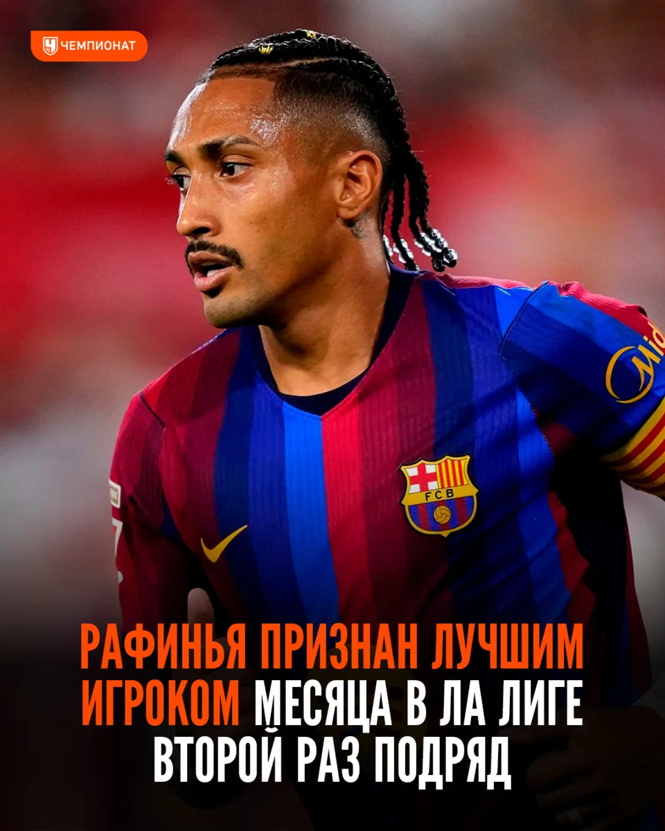 👏 Рафинья — игрок месяца Ла Лиги второй раз подряд