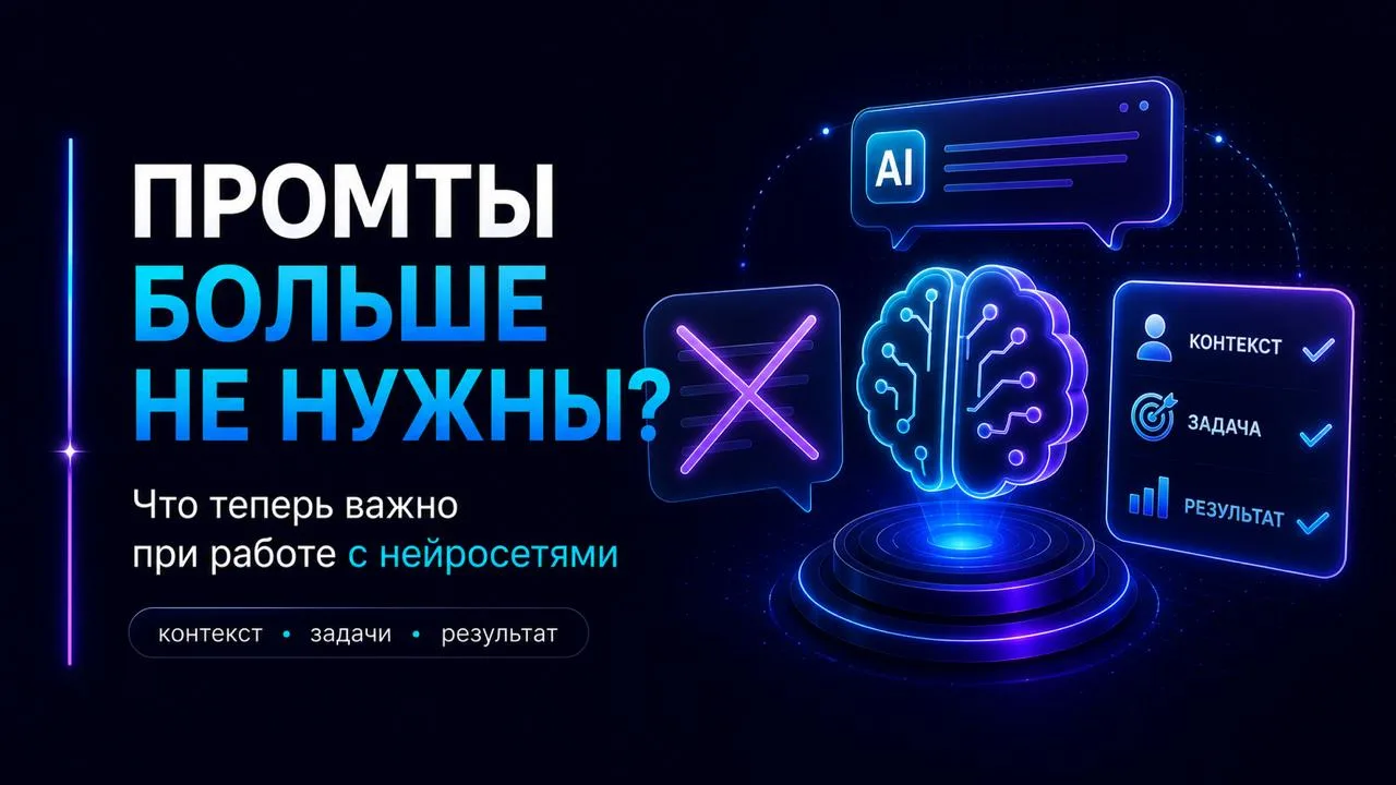 Почему хороший промт уже не главное в работе с нейросетями?

Ещё три года назад, когда нейросети тол