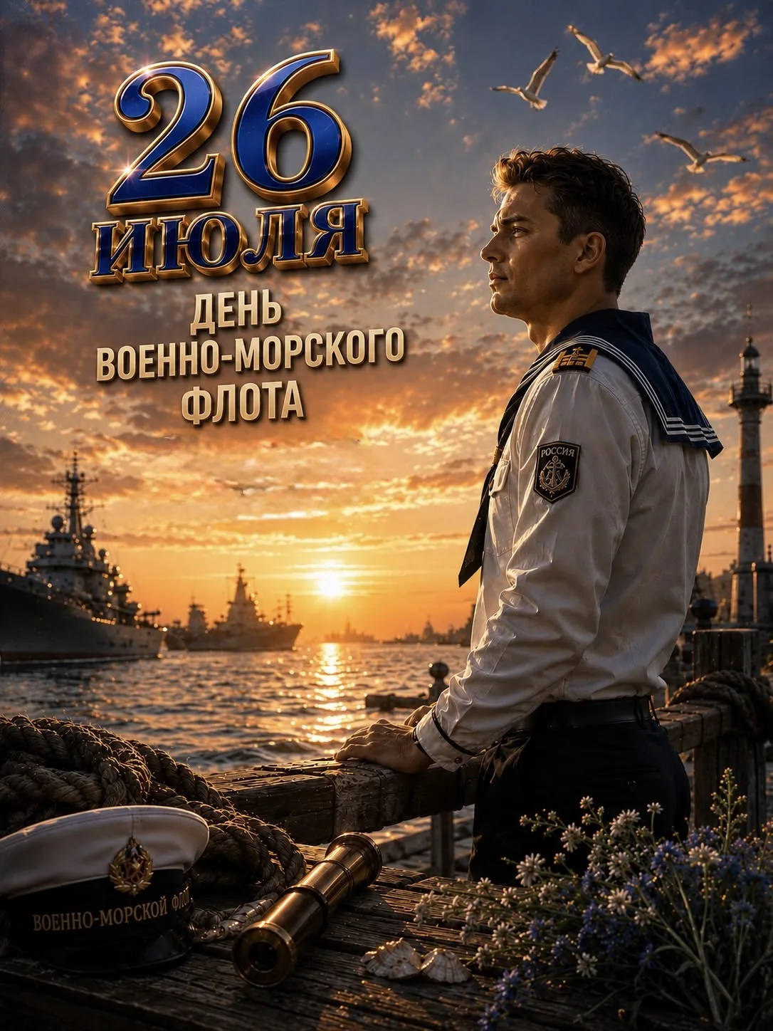 🎉 С Днём Военно‑Морского Флота! 🎉

Сегодня мы чествуем тех, кто надёжно защищает морские рубежи на
