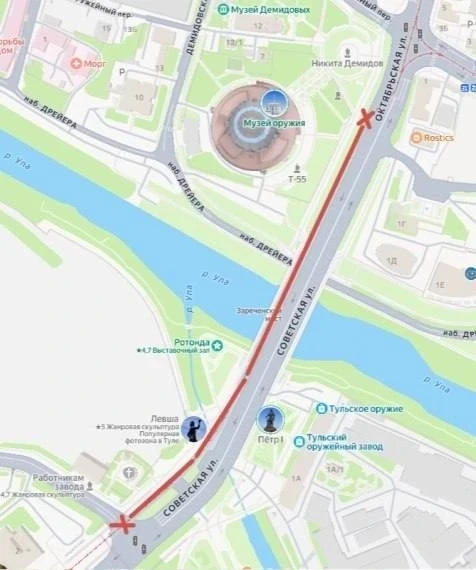 С 1 августа Зареченский мост закроют для машин. 
 
Это связано с ремонтом трамвайных путей. 
Огранич