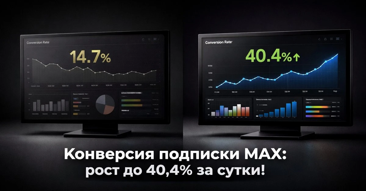Конверсия в подписку в MAX выросла с 14,7% до 40,4% за сутки. Стоимость подписчика упала в 3 раза  В