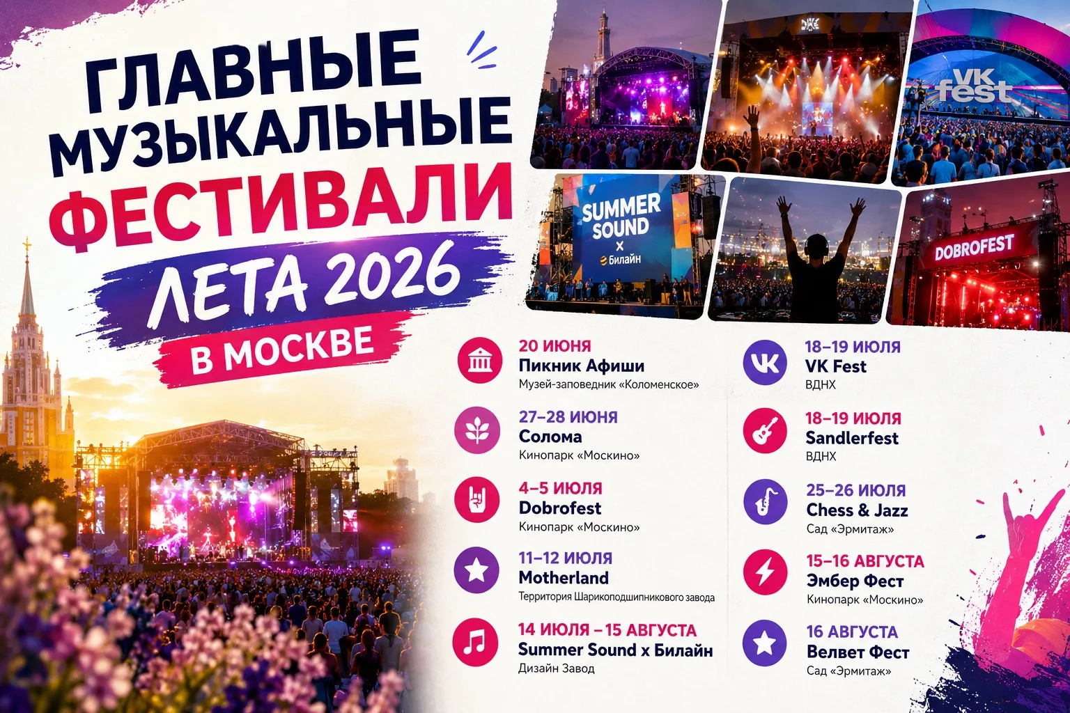 🎶 🌅Главные музыкальные фестивали лета 2026 в Москве

❤️Сохраняйте подборку, чтобы не пропустить са