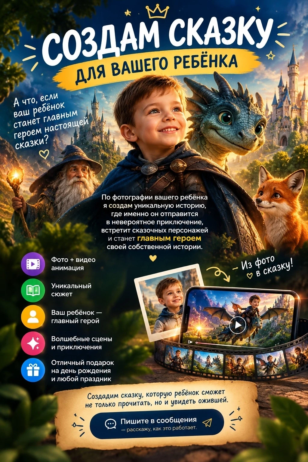 🐉 А что, если однажды ваш ребёнок станет главным героем собственной сказки?