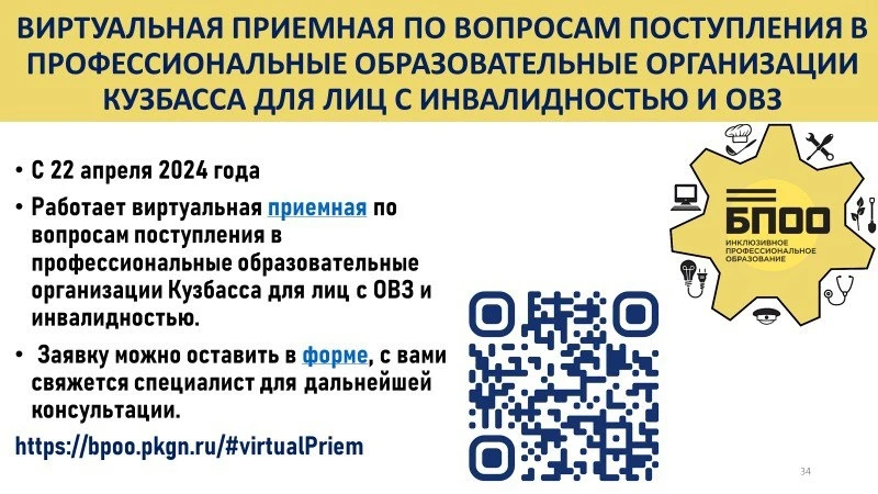 ⚡ Виртуальная приемная по вопросам поступления в колледжи и техникумы лиц с ОВЗ и инвал...