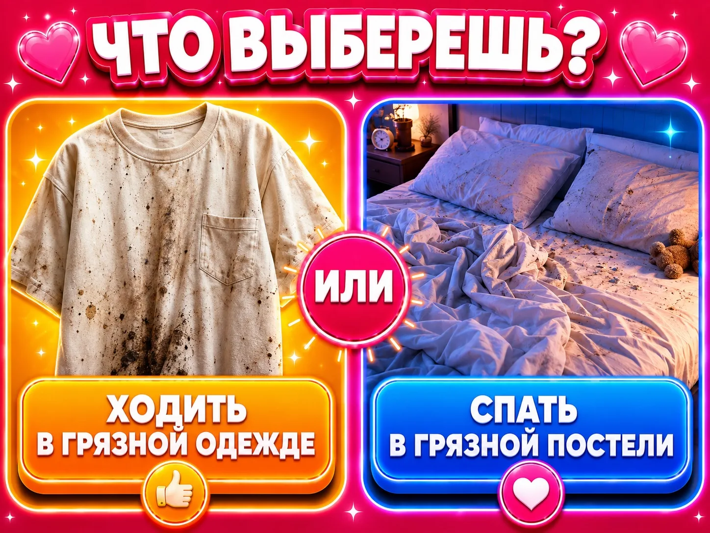 Ходить в грязной одежде или спать в грязной постели