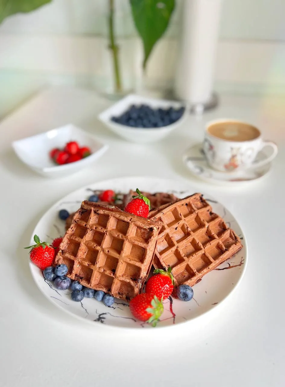 Шоколадно-кабачковые вафли с протеином 🍫
