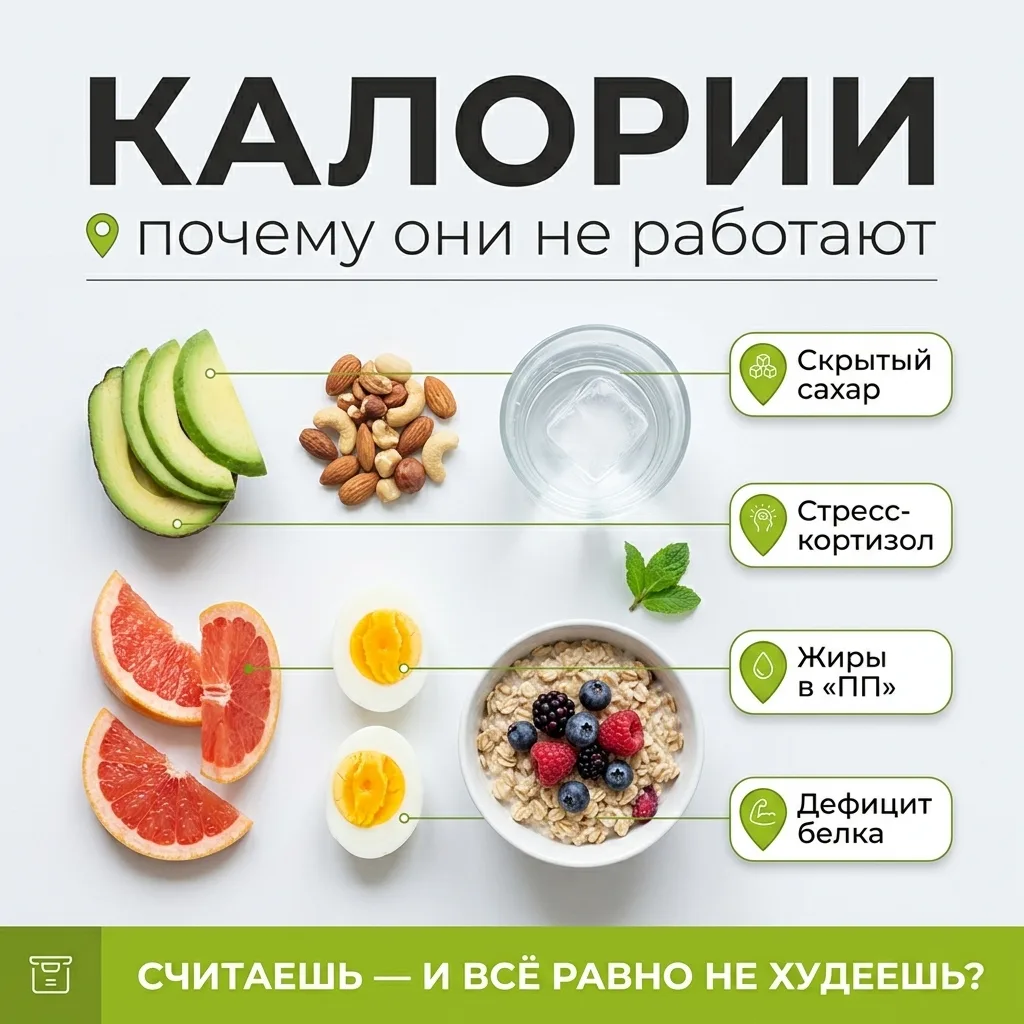 🎯 Считаете калории, но не худеете? 3 скрытые причины, о которых молчат