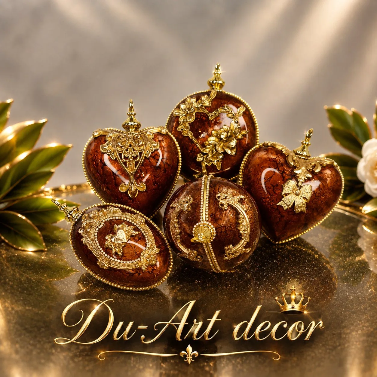 #DuArtDecor #елочныеигрушки #ручнаяработа #новогоднийдекор #янтарь #подарокнановыйгод #...