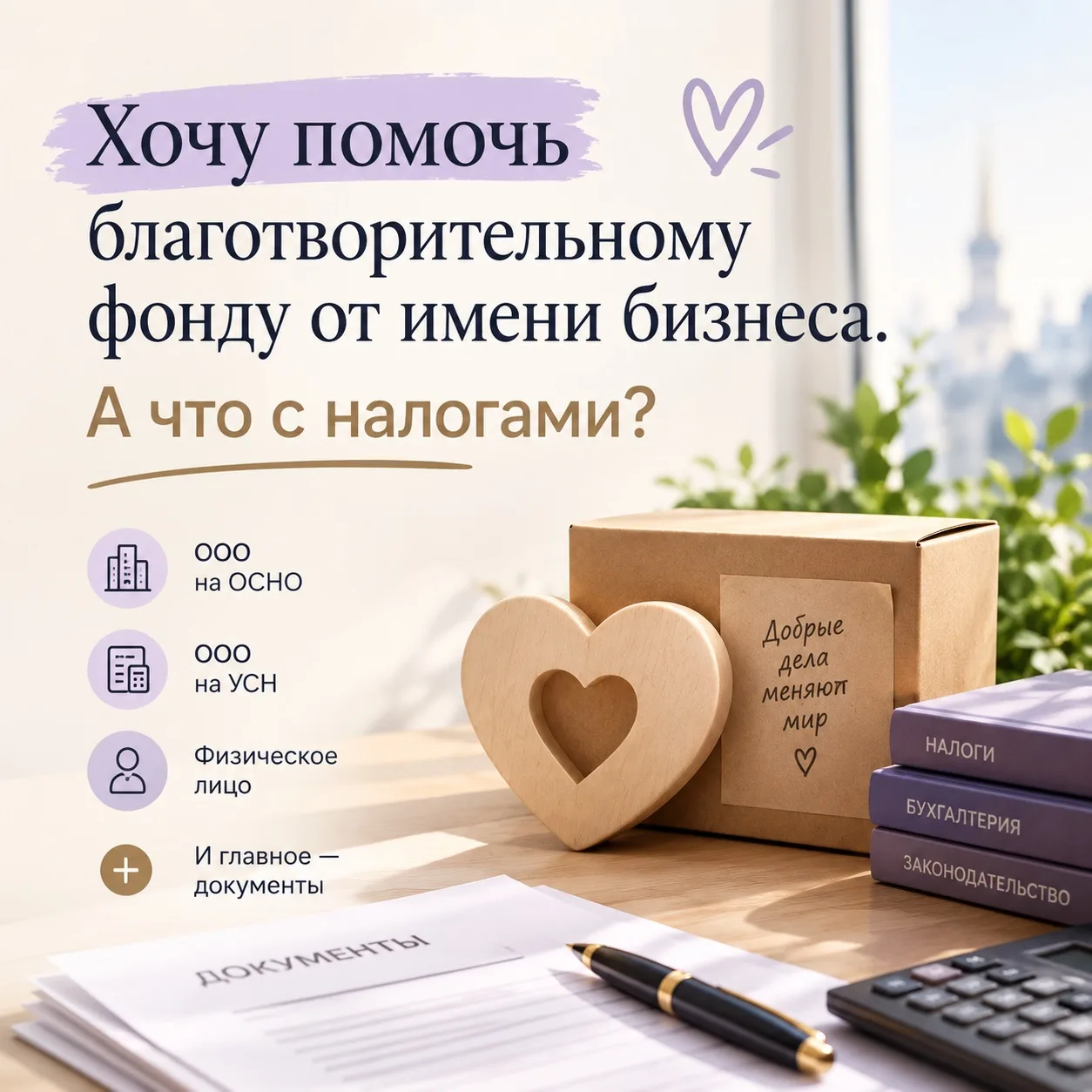 💛 Хочу помочь благотворительному фонду от имени бизнеса. А что с налогами?