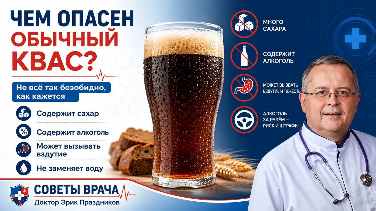 Советы врача: Чем опасен обычный квас?

Летом квас становится одним из самых популярных напитков. Мн
