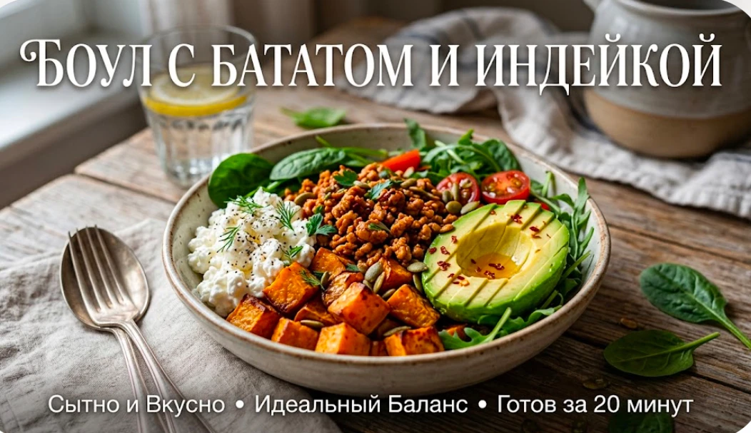 🍠  БОУЛ С БАТАТОМ, ФАРШЕМ И ТВОРОГОМ