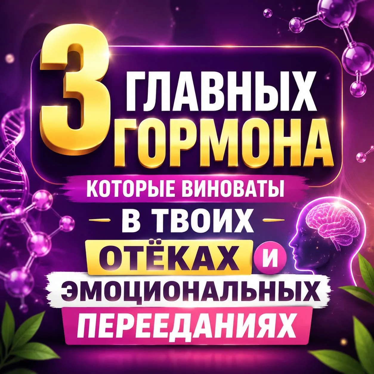 3 ГЛАВНЫХ ГОРМОНА, которые виноваты в твоих отёках и эмоциональных перееданиях