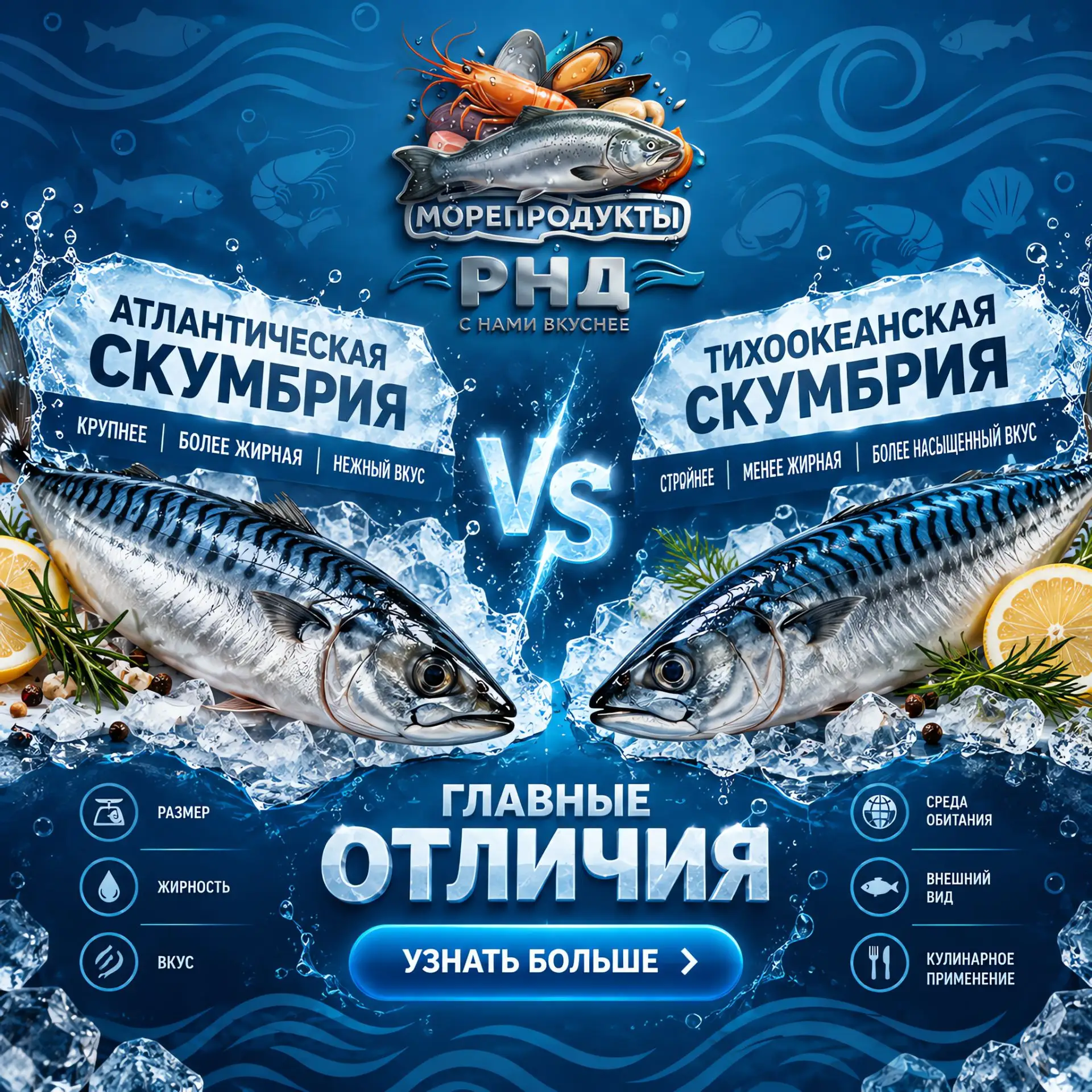 🐟🐟🐟 Скумбрия: атлантическая vs тихоокеанская — в чём разница и почему это безумно вк...