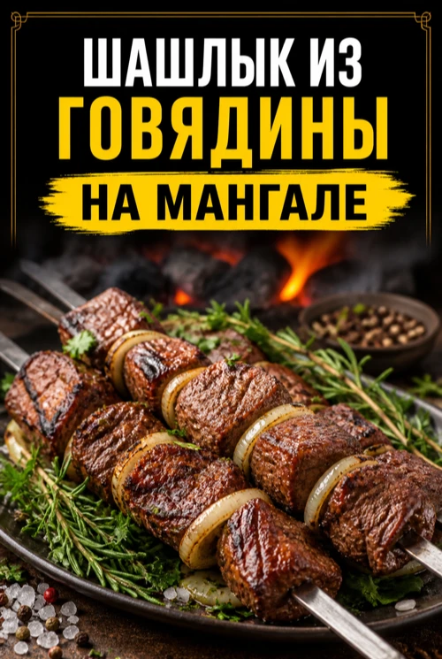СОЧНЫЙ ШАШЛЫК ИЗ ГОВЯДИНЫ НА МАНГАЛЕ