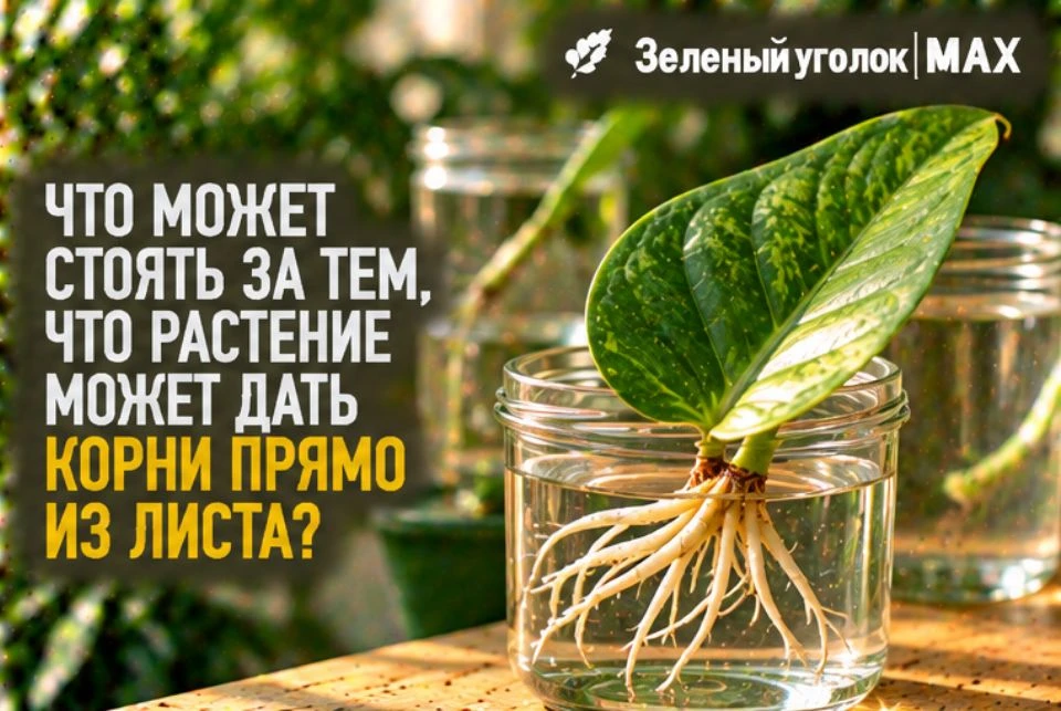 🌱 ЧТО МОЖЕТ СТОЯТЬ ЗА ТЕМ, ЧТО РАСТЕНИЕ МОЖЕТ ДАТЬ КОРНИ ПРЯМО ИЗ ЛИСТА?