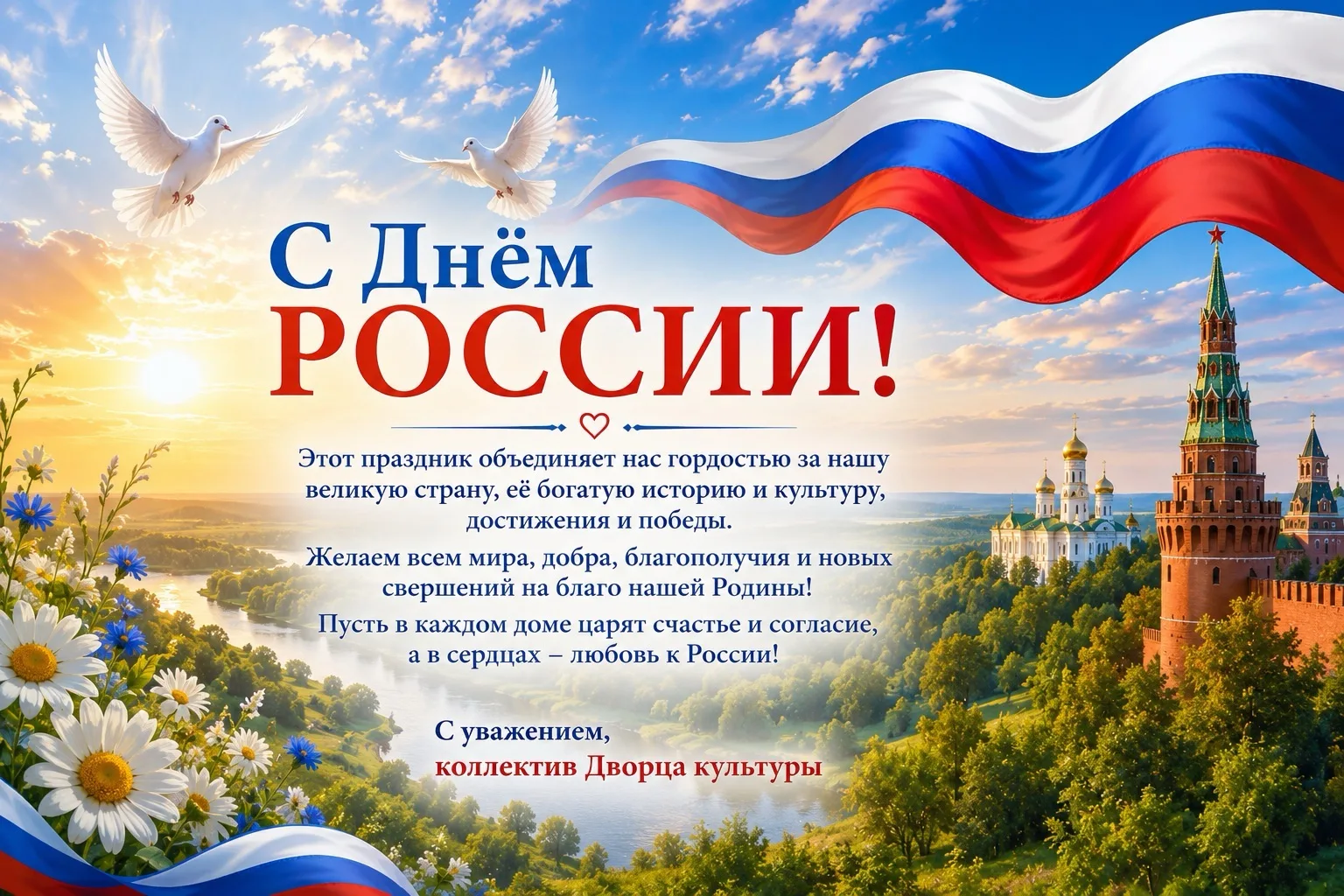 Дорогие друзья!

Коллектив Северского Дворца культуры имени В. Т. Репиной сердечно поздравляет вас с