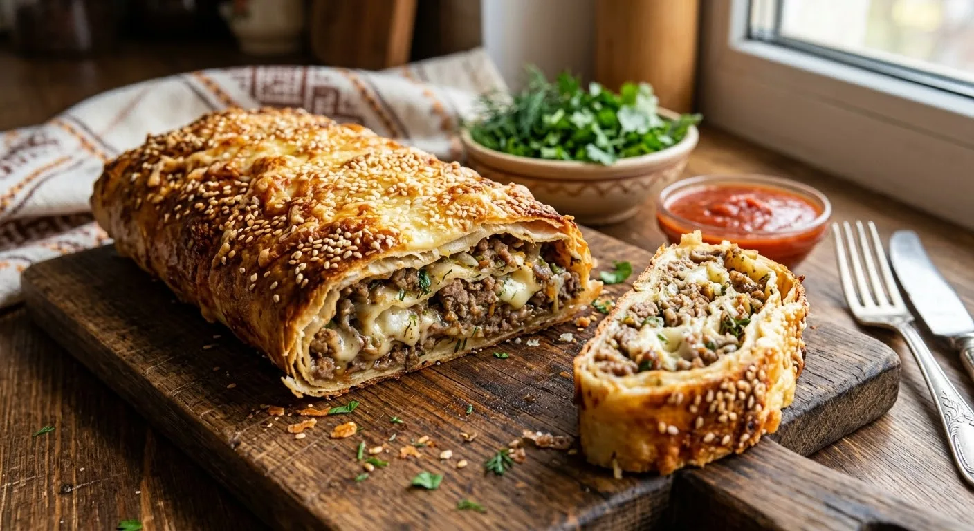 🌯 Хрустящий «Бухлаваш» с фаршем и сыром: сытная горячая закуска