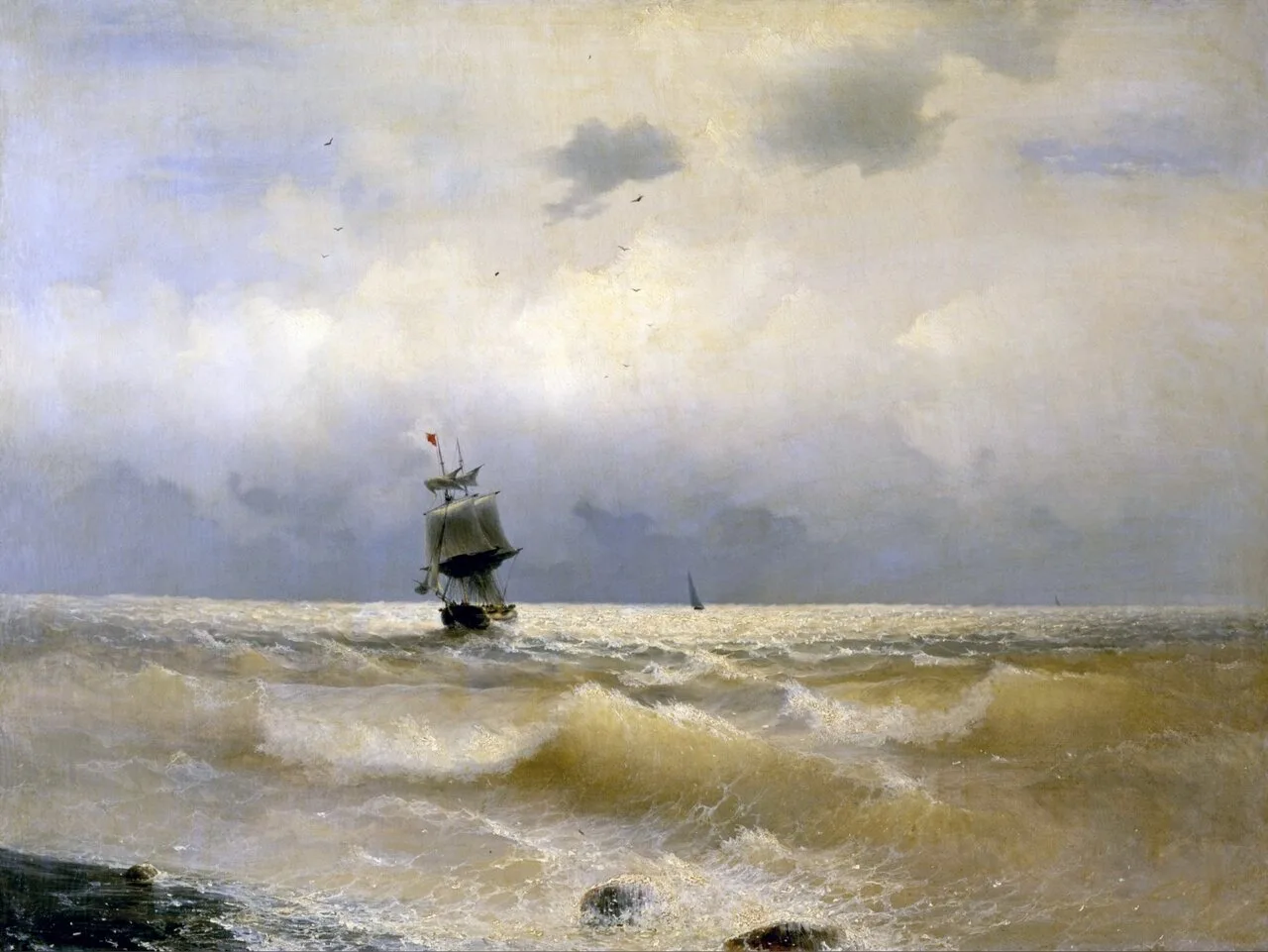 Айвазовский Иван Константинович (1817-1900)
«Корабль у берега», 1880
Саратовский государственный худ