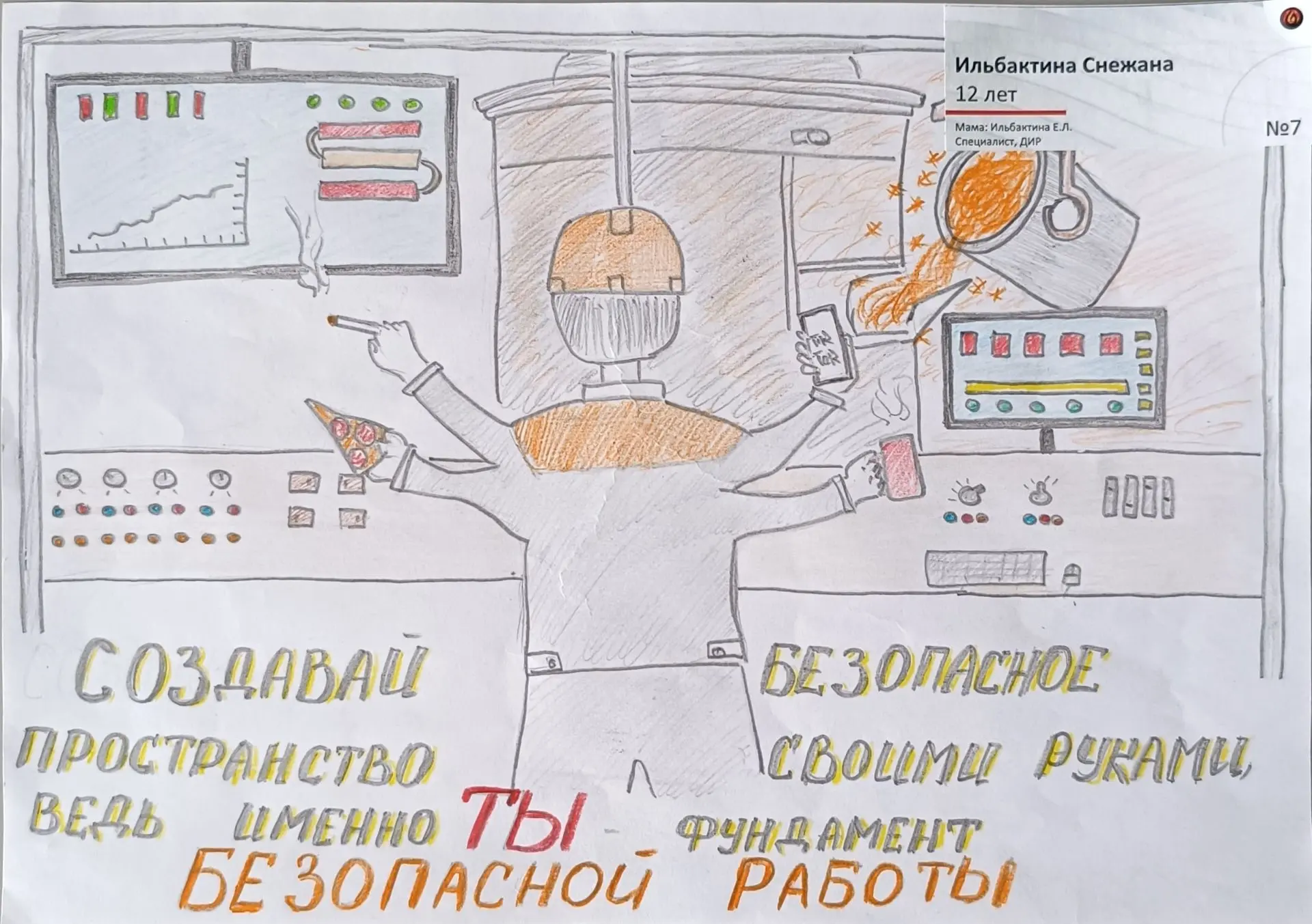 Это плакаты с конкурса «Труд без опасности». Победителей мы уже показали. Жюри захотелось отметить н