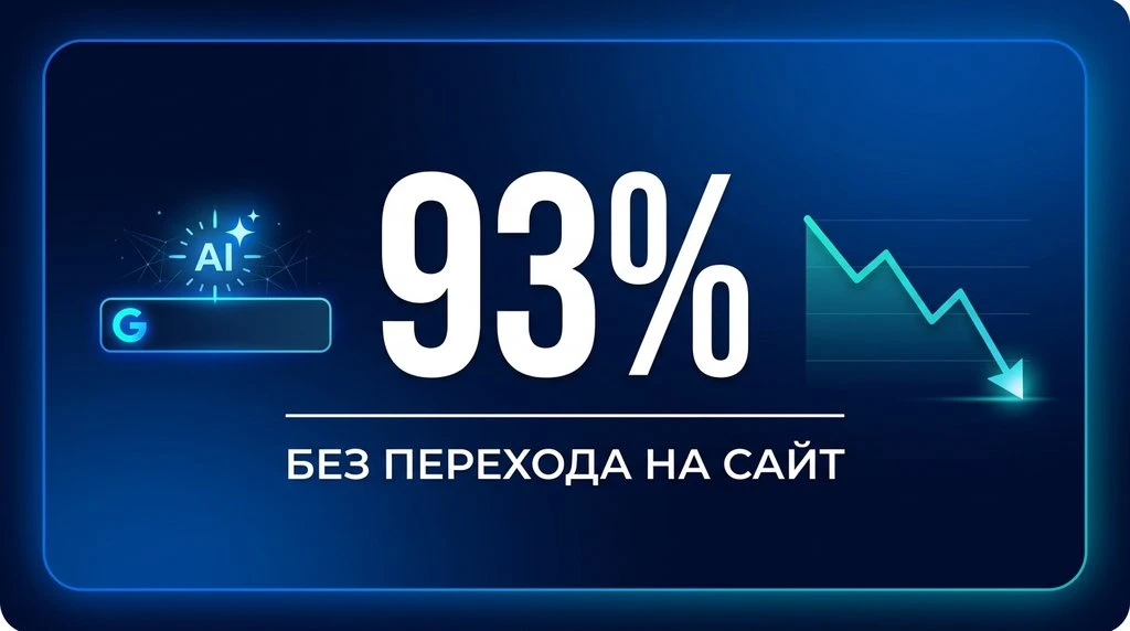 📉 Google AI Mode: 93% сессий заканчиваются без перехода на сайт