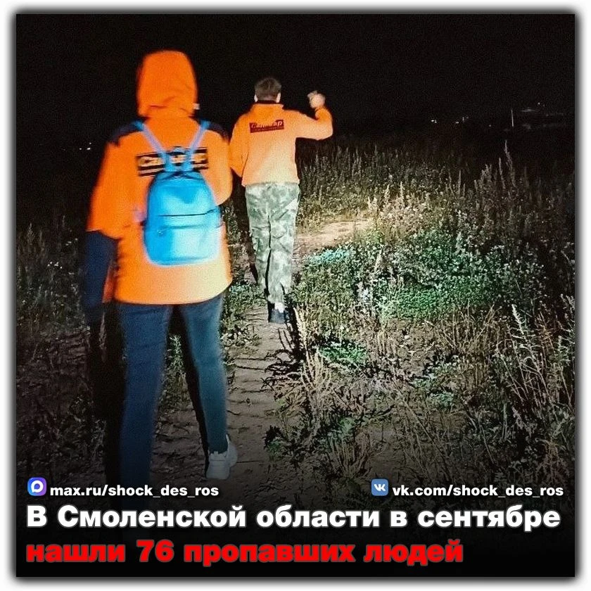🔴 В Смоленской области в сентябре нашли 76 пропавших людей