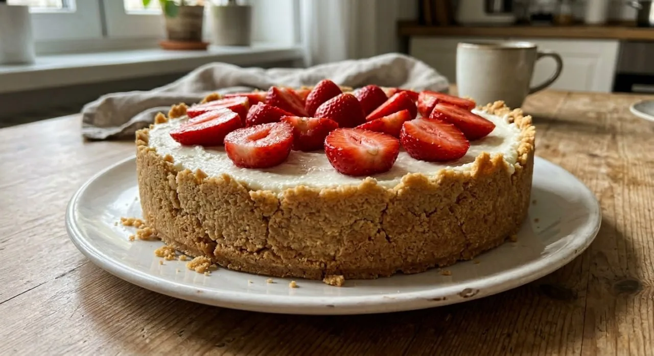 Торт с клубникой и творожным кремом 🍰

Десерт, который выглядит как из кондитерской, но делается пр