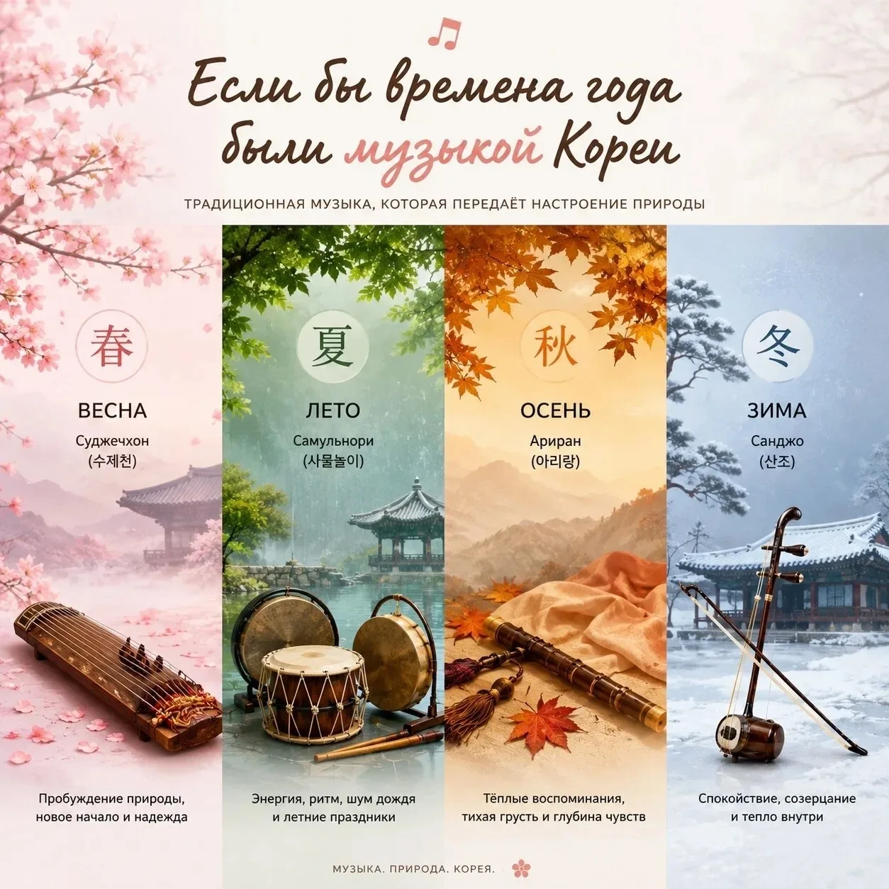 🍃 Если бы времена года были музыкой Кореи…