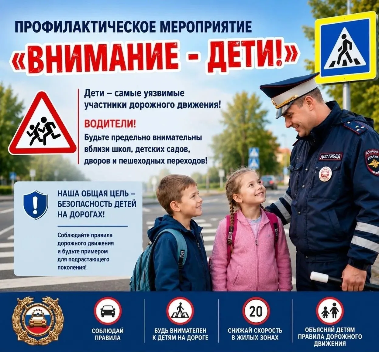 🚨«Внимание — дети!»: в Архангельской области идёт первый этап профилактического меропр...