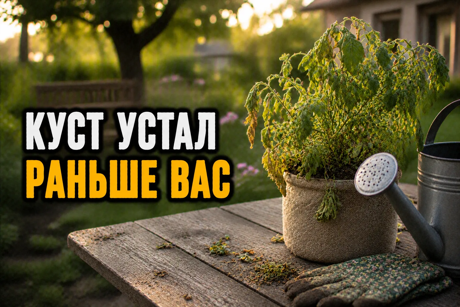 Куст устал раньше вас

Кажется, что растение ещё может расти.

Но оно уже приняло другое решение.

Т