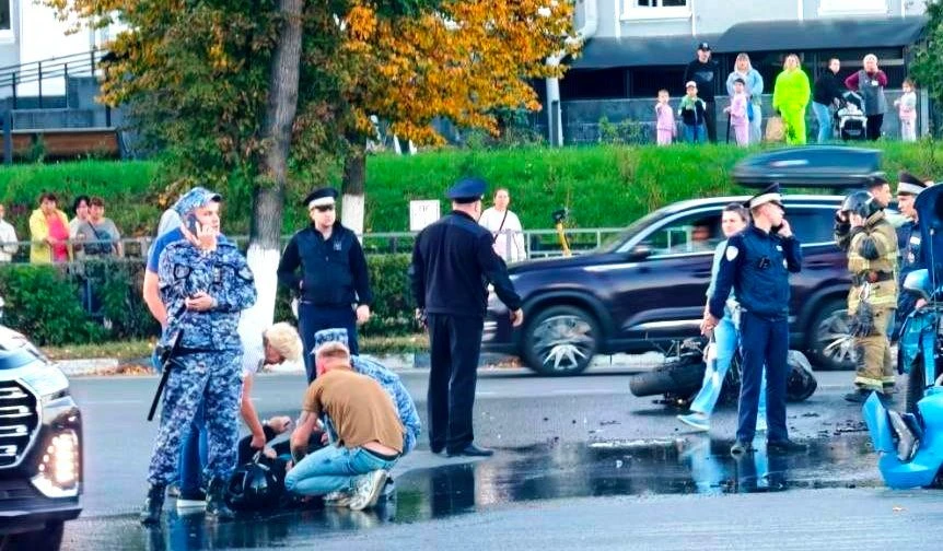 В Дзержинске сотрудники Росгвардии оказали первую помощь пострадавшему в ДТП