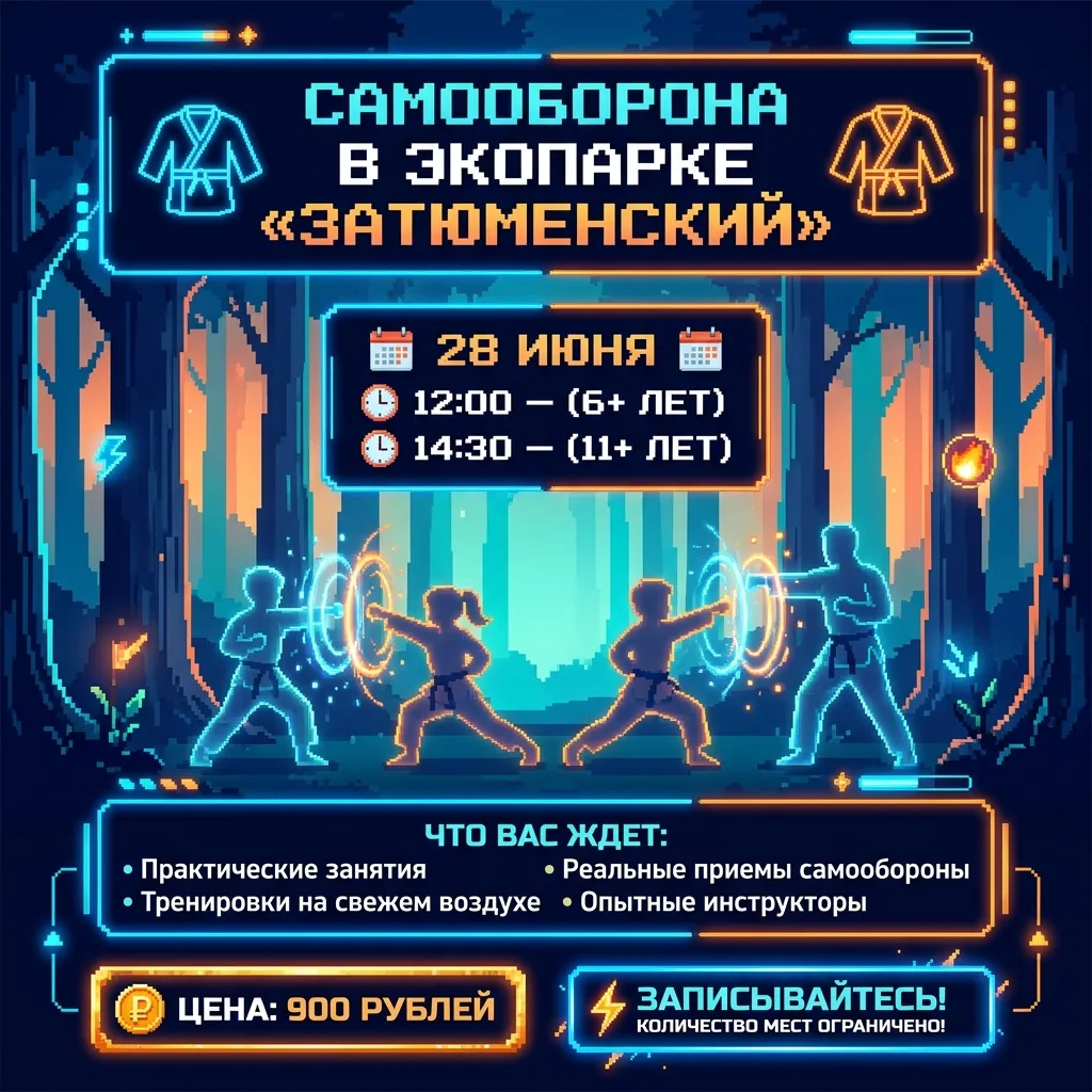 💪28 июня в Затюменском экопарке пройдёт практический тренинг по самообороне в игровой и безопасной 