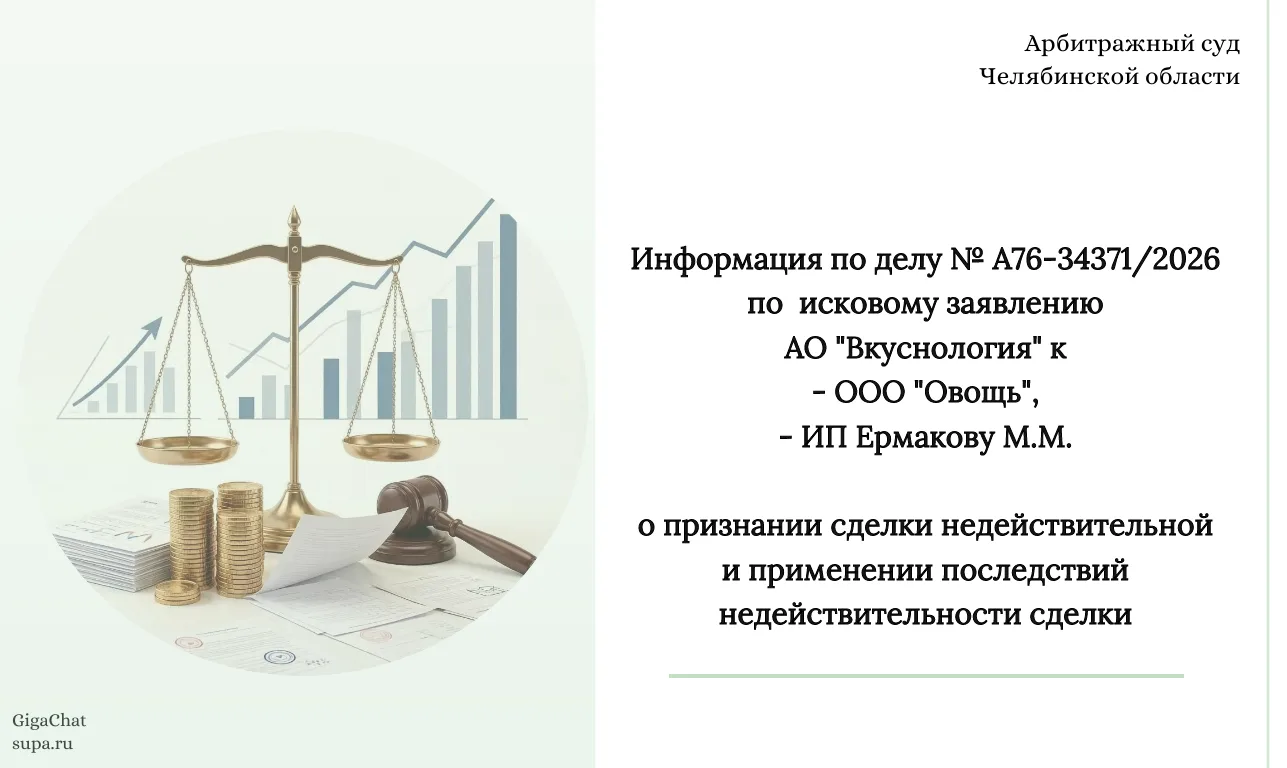 ⚖️  Информация по делу № А76-34371/2026