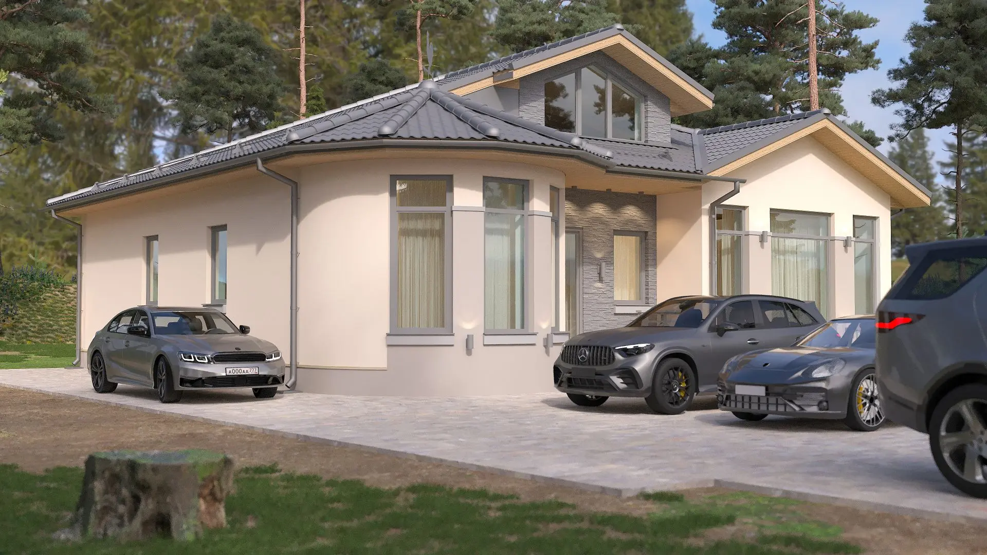 Проект "Барбарис" 150 м2 дома из газосиликата с ярким внешним видом