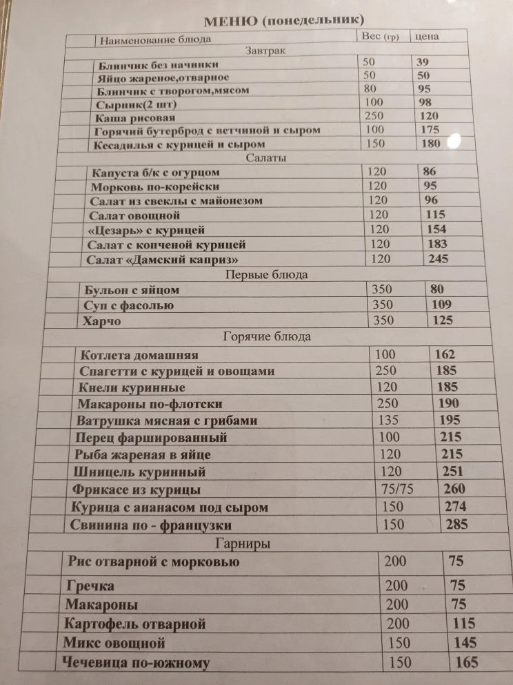 Добрый день! Меню на сегодня! Ждем всех в гости!
