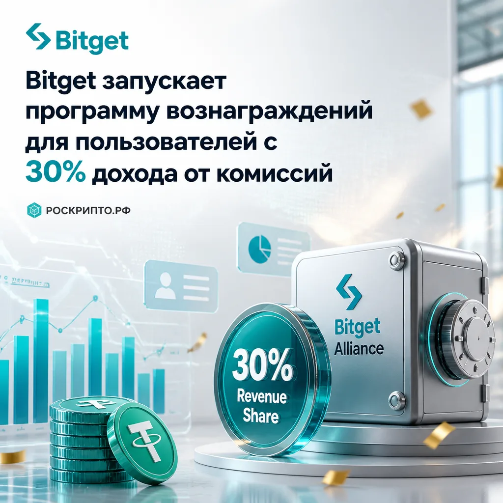 🛡️ Bitget запускает программу вознаграждений для пользователей с 30% дохода от комиссий