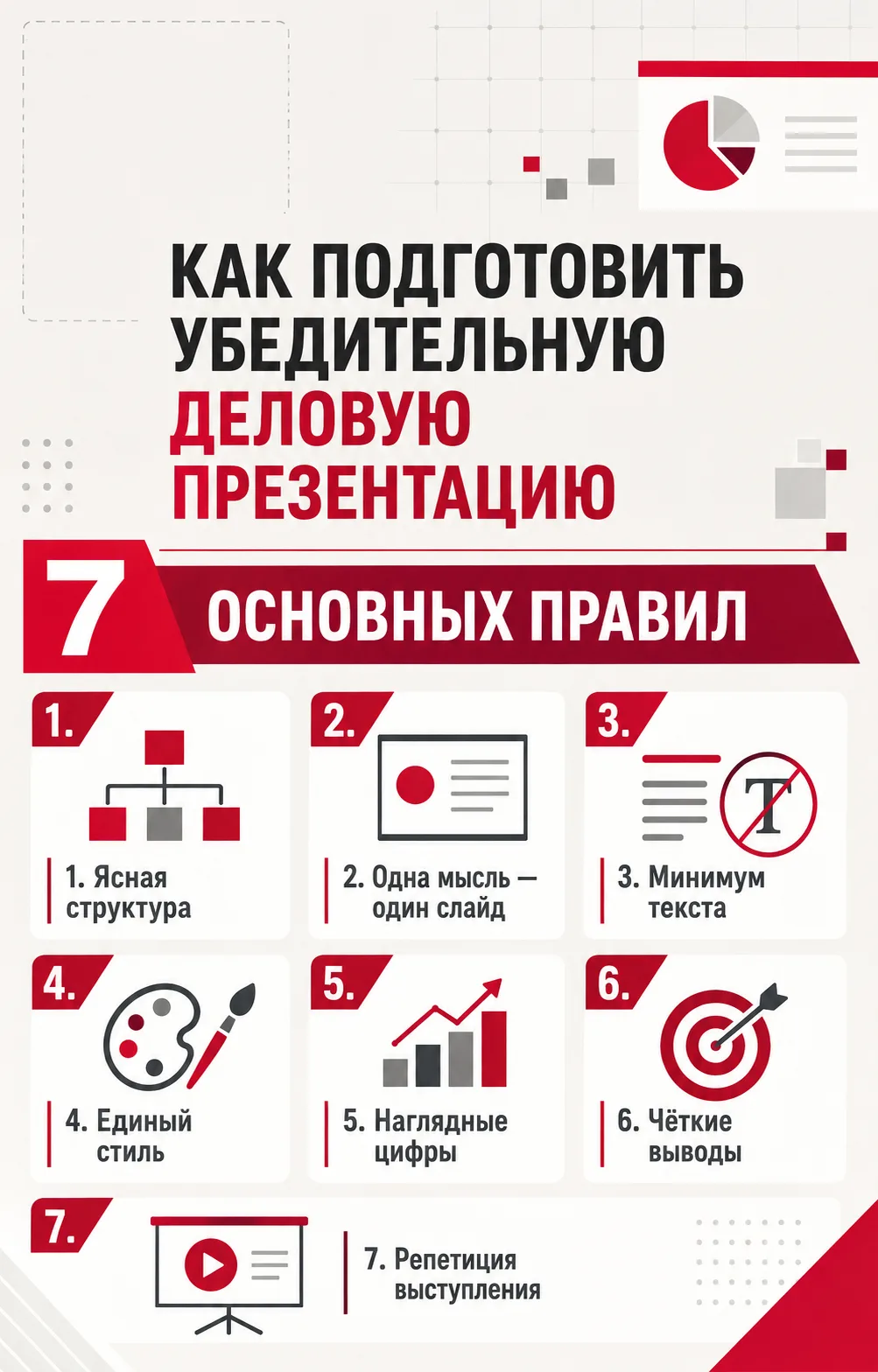 Как подготовить убедительную деловую презентацию: семь основных правил