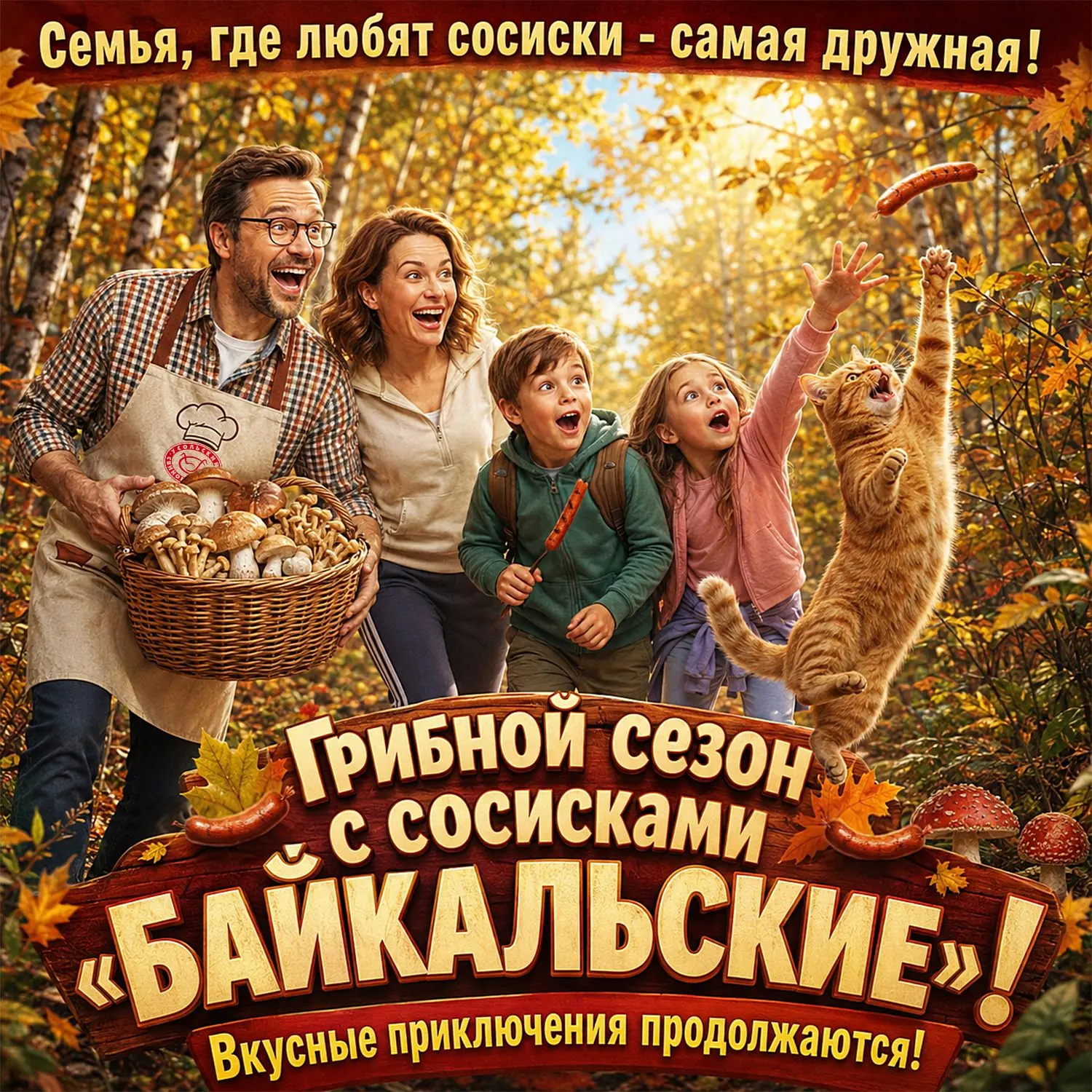 Грибы — это только предлог. Главное — «Байкальские» сосиски!