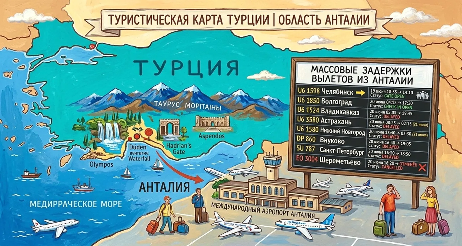 Адские страдания из-за закрытого неба в Анталье: в воскресенье российские туристы почти...